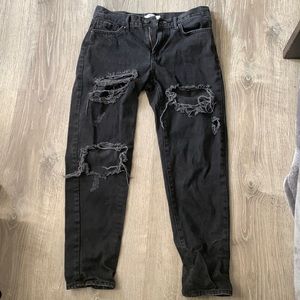 Distressed Black Jeans
